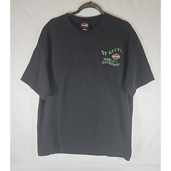 PAIR of Harley Davidson XL T Shirts  St. Kitts & Jamaica Black Travel Motorcycle - Picture 4 of 16
